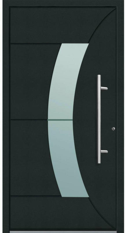 Aluminium Sicherheits-Haustür „Verona Superior“, 60mm, anthrazit, 110x210 cm, Anschlag rechts, RC2-zertifiziert, inkl. Griffset 110 cm | rechts