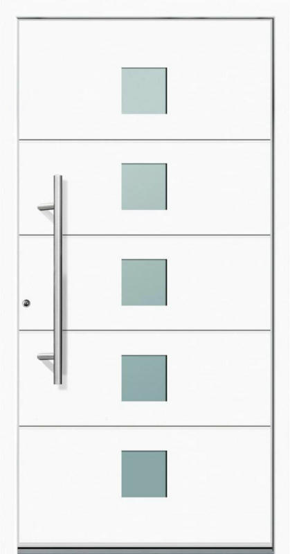 Aluminium Sicherheits-Haustür „Tarent Superior“, 60mm, weiß, 100x210 cm, Anschlag links, RC2-zertifiziert, inkl. Griffset 100 cm | Links
