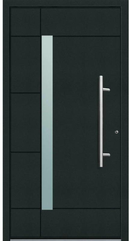 Aluminium Sicherheits-Haustür „Vicenza Superior“, 60mm, anthrazit, 100x210 cm, Anschlag rechts, inkl. Griffset rechts