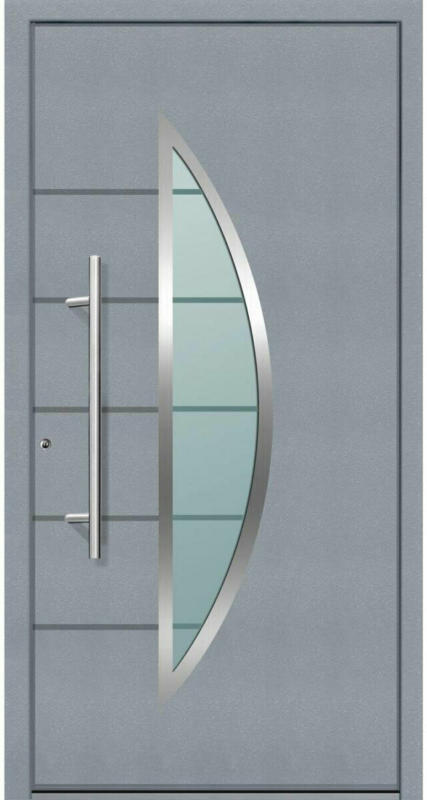 Aluminium Sicherheits-Haustür „Sassari Superior“, 60mm, grau, 100x210 cm, Anschlag links, inkl. Griffset links
