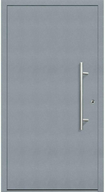 Aluminium Sicherheits-Haustür „Latina Exklusiv“, 75mm, grau, 100x210 cm, Anschlag rechts, inkl. Griffset rechts