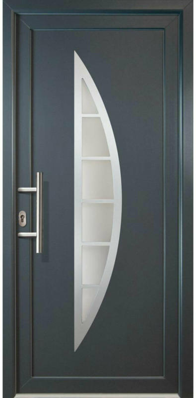 Haustür „JM Signum“ Exklusiv PVC Mod. 28, titan/titan, Anschlag links, 98x208 cm Links