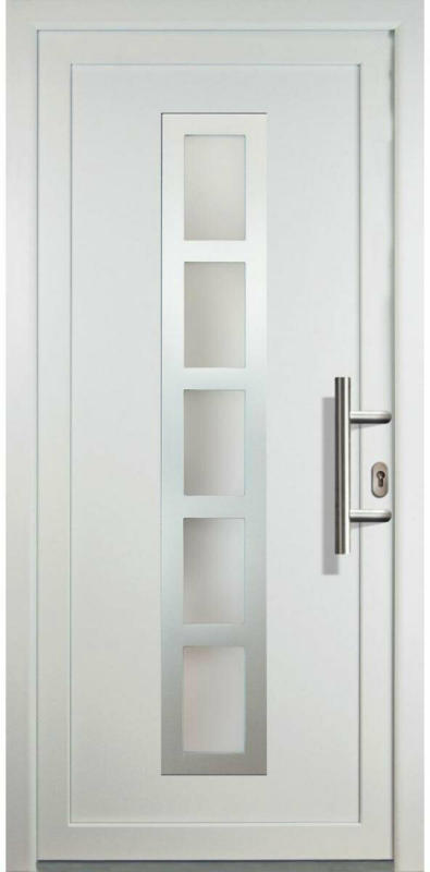 Haustür „JM Signum“ Aluminium Mod. 51, weiß/weiß, Anschlag rechts, 108x208 cm rechts