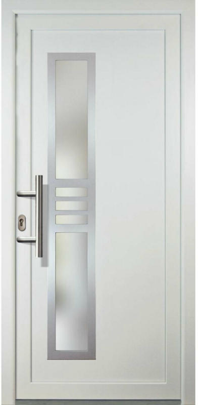 Haustür „JM Signum“ Aluminium Mod. 53, weiß/weiß, Anschlag links, 108x208 cm Links