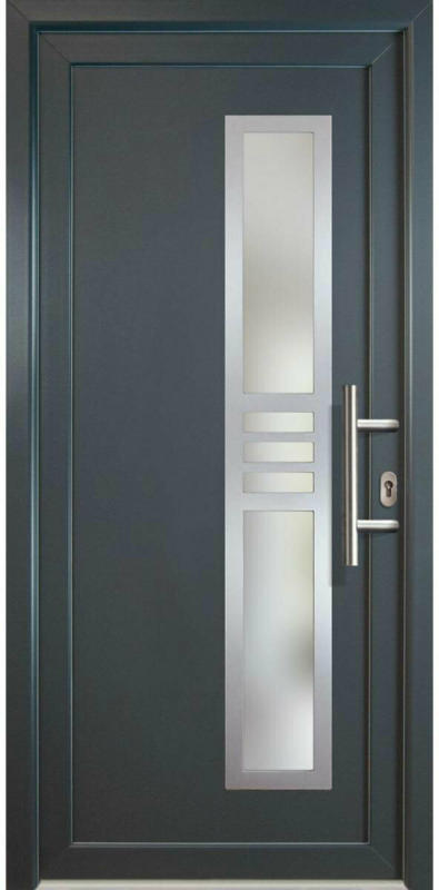 Haustür „JM Signum“ Aluminium Mod. 53, titan/titan, Anschlag rechts, 108x208 cm rechts