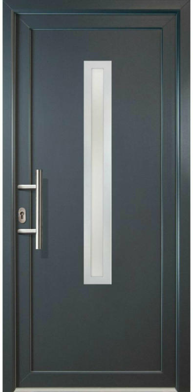 Haustür „JM Signum“ Exklusiv PVC Mod. 70 weiß/titan, Anschlag links, 108x208 cm Links