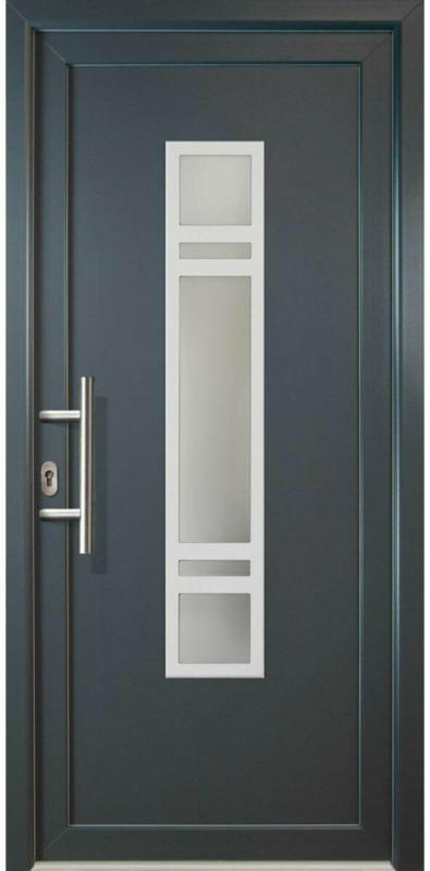 Haustür „JM Signum“ Aluminium Mod. 83, weiß/titan, Anschlag links, 108x208 cm Links