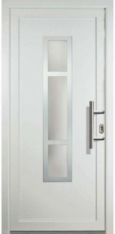 Haustür „JM Signum“ Aluminium Mod. 87, weiß/weiß, Anschlag rechts, 108x208 cm rechts