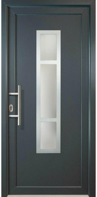 Haustür „JM Signum“ Aluminium PVC Mod. 87, weiß/titan, Anschlag links, 98x208 cm Links