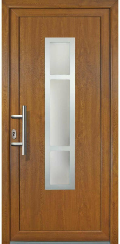 Haustür „JM Signum“ Exklusiv PVC Mod. 87 golden oak/golden oak, Anschlag links, 98x208 cm Links