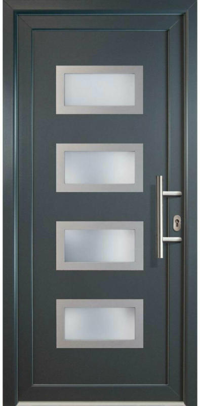 Haustür „JM Signum“ Aluminium Mod. 92, titan/titan, Anschlag rechts, 108x208 cm rechts