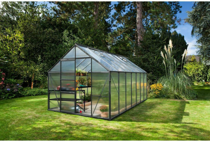 Gewächshaus „Merkur 11500“, 11,5m², 6mm, Hohlkammerplatte, schwarz schwarz | 11,5 m² | Hohlkammerplatten, Hohlkammerplatte | Hohlkammerplatten | 6 mm