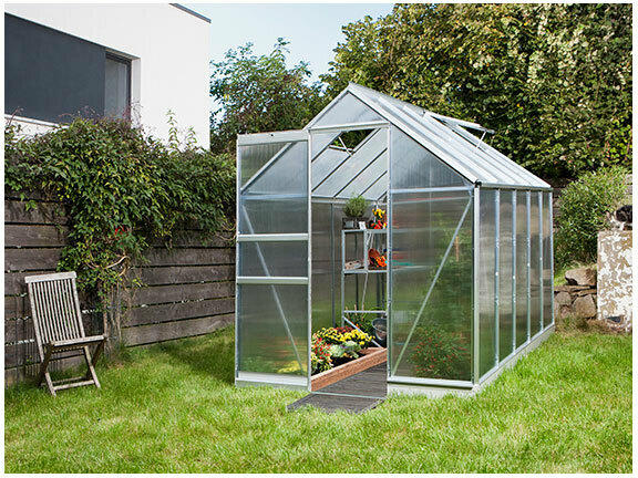 Gewächshaus „Apollo 3800“, 3,8m², 6mm, weiß weiß | 3,8 m² | 6 mm