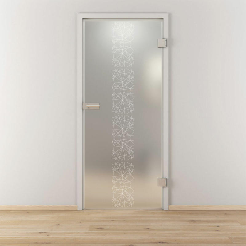 Glasdrehtür „NOVA 504“, mattiert, 83,4x197,2 cm, Rechts 83,4 cm | rechts