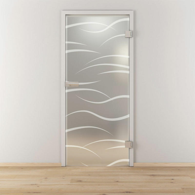 Glasdrehtür „NOVA 540“, mattiert, 83,4x197,2 cm, Rechts 83,4 cm | rechts