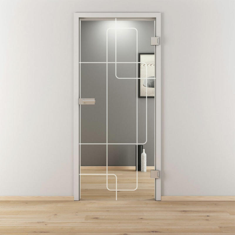 Glasdrehtür „NOVA 553“, klar, 83,4x197,2 cm, Rechts 83,4 cm | rechts