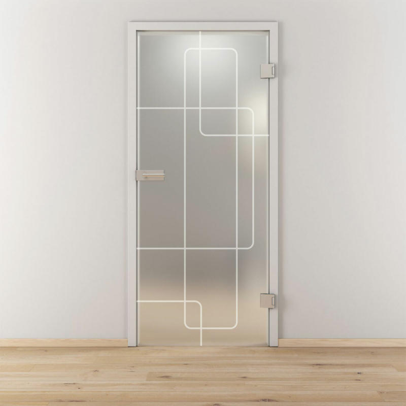 Glasdrehtür „NOVA 553“, mattiert, 70,9x197,2 cm, Rechts 70,9 cm | rechts