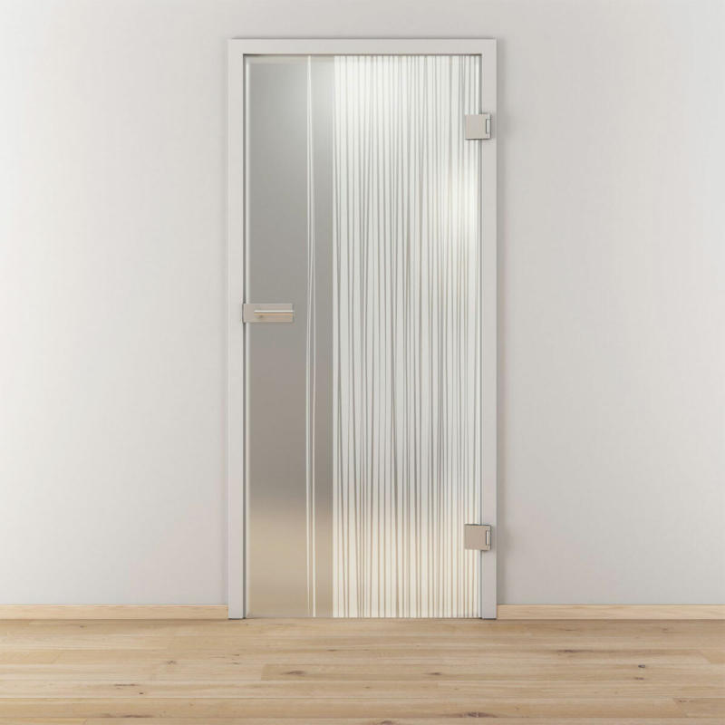 Glasdrehtür „NOVA 584“, mattiert, 70,9x197,2 cm, Rechts 70,9 cm | rechts