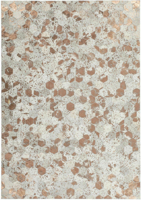 Lederteppich „Spark 210“, elfenbein/Chrom 80x150 cm