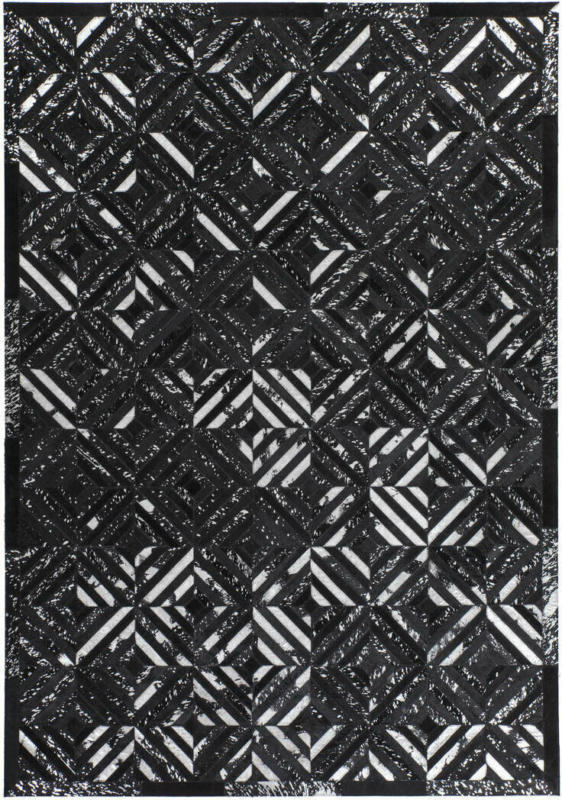Lederteppich „Spark 410“, schwarz/silber 120x170 cm