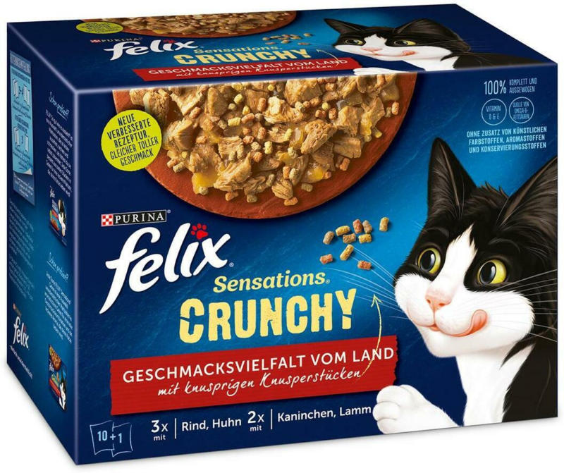 Felix Sensations Crunchy Fleisch 10er + Topping