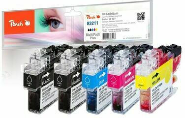 Peach Spar Plus Pack Tintenpatronen kompatibel zu Brother LC-3211