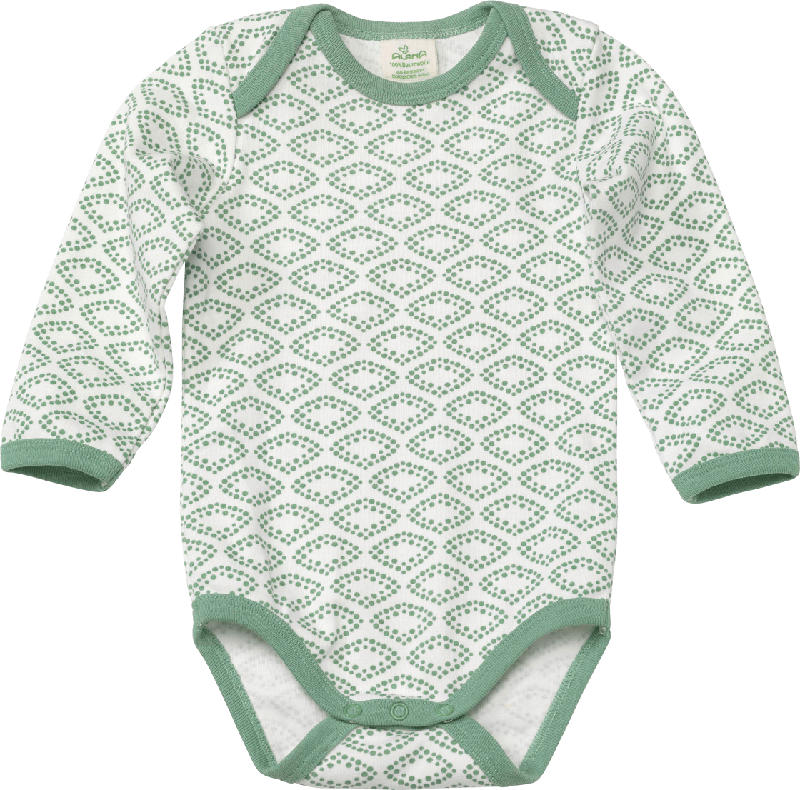 ALANA Baby Body, Gr. 98/104, in Bio-Baumwolle, weiß, grün