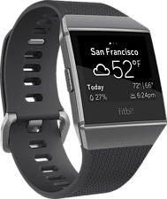 FITBIT Ionic - Fitness-Smartwatch (S/L, Elastomer, Charcoal/Smoke Gray)
