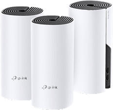 TP-LINK Deco E4 (3 Pack) - WLAN Mesh System (Weiss/Schwarz)