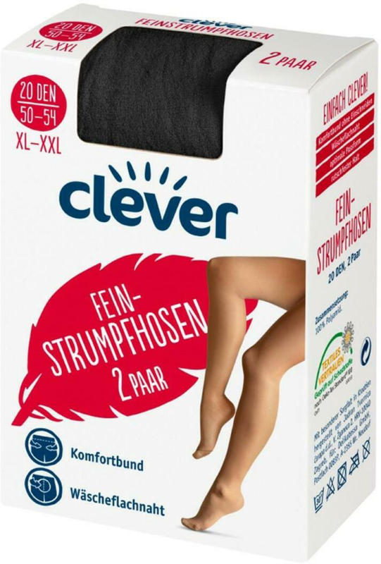 Clever Feinstrumpfhosen Schwarz Gr. XL-XXL
