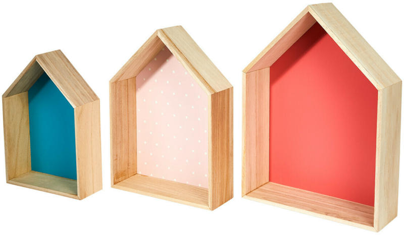3 Wandregale in Haus-Optik (Nur online)