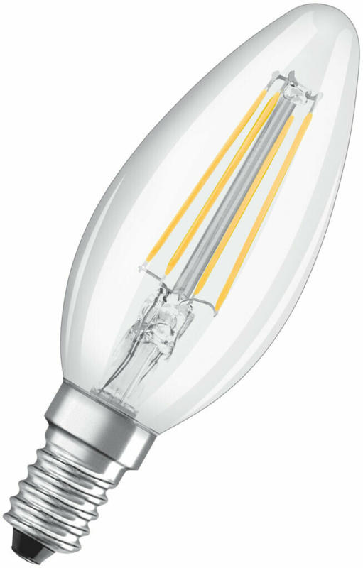 LED-Leuchtmittel, Kerzenform, dimmbar, E14, klar klar