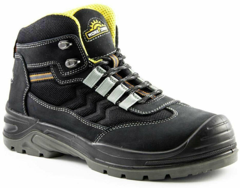 Sicherheitsstiefel, S1P, schwarz-gelb, Gr. 46