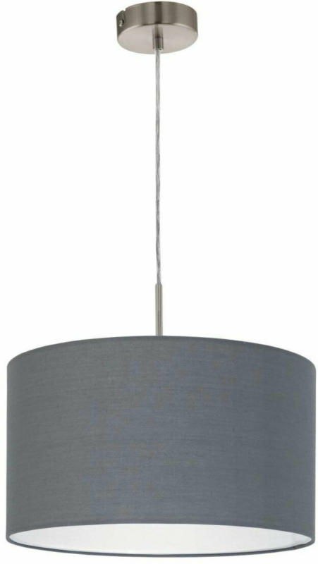 Hängeleuchte, „Pasteri“, nickel/grau, 38 cm