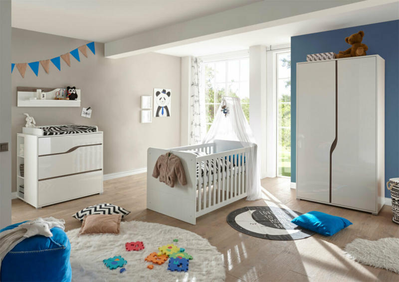 Babyzimmer „Paul“, 4-teilig, weiß-Eiche