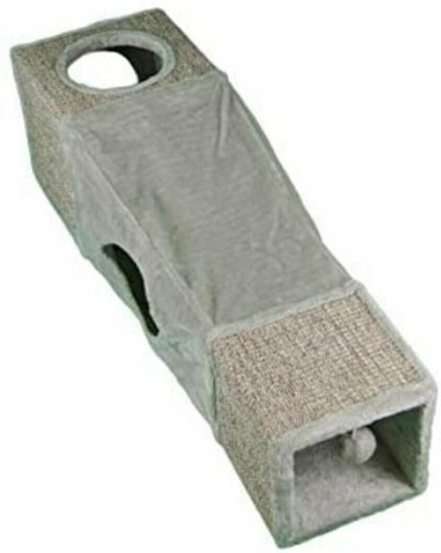 Spieltunnel grau-natur, 29x29x99 cm Grau-Natur