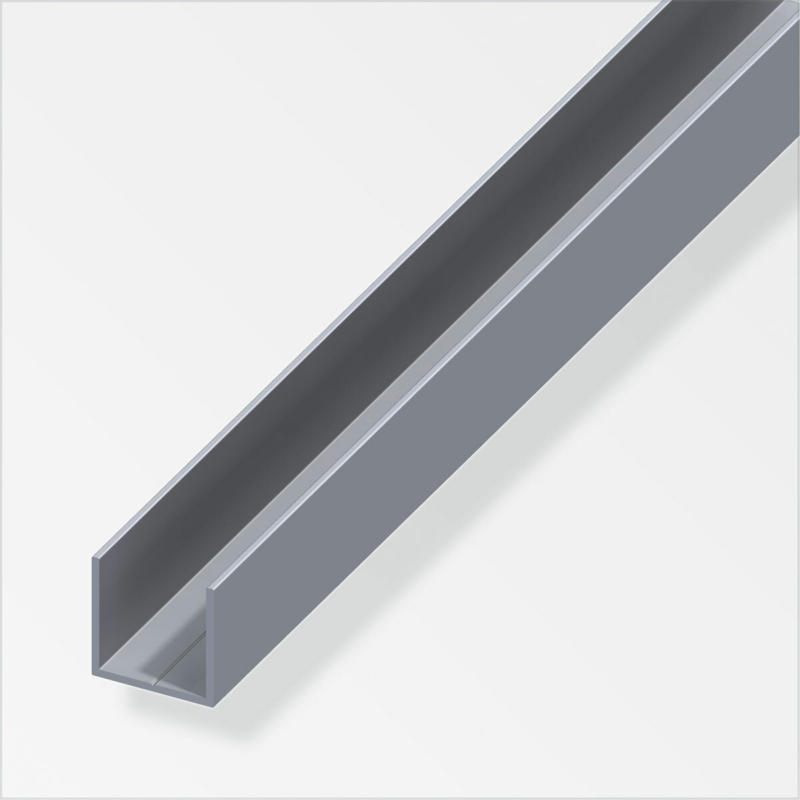 Quadrat U-Profil 7,5mm, Alu blank 2,5m