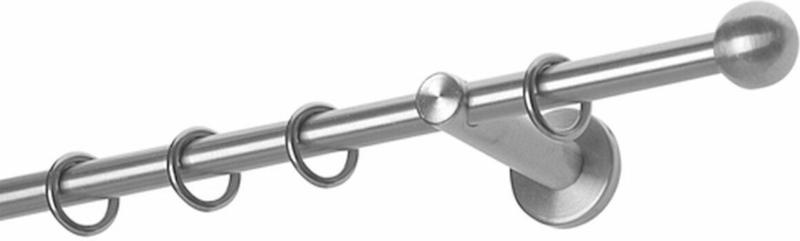 Gardinenstange Ball Ø16 mm, 160 cm, Edelstahl-optik