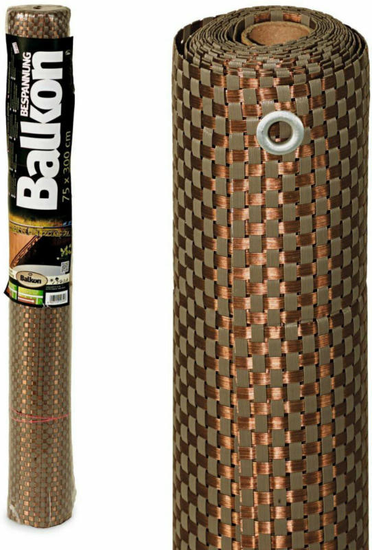 Balkonbespannung, mocca-anthrazit, 300x75 cm 75 cm
