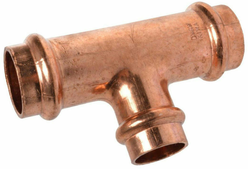 T-Reduzierstück, Pressfitting für Kupfer, 22x15x22 mm, V-Kontur 22x15x22 mm