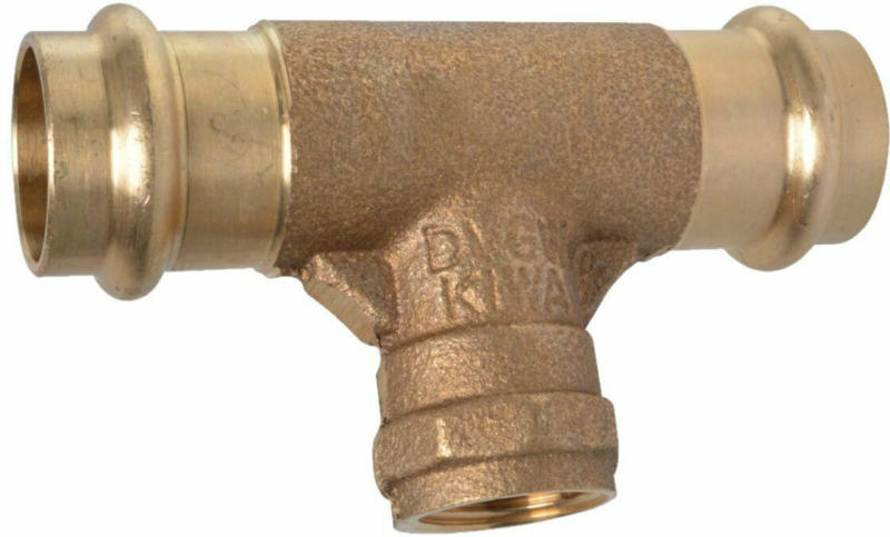 T-Stück, Pressfitting für Kupfer, 22 mmx1/2IGx22 mm, V-Kontur 22x1/2x22 mm