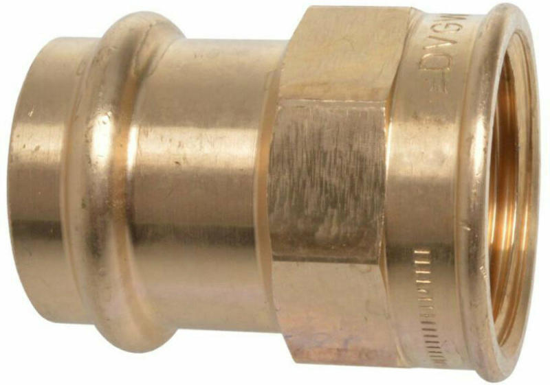 Übergangsstück, Pressfitting für Kupfer, 18 mmx3/4IG, V-Kontur, 1 St. 18 mm | 3/4 | 1