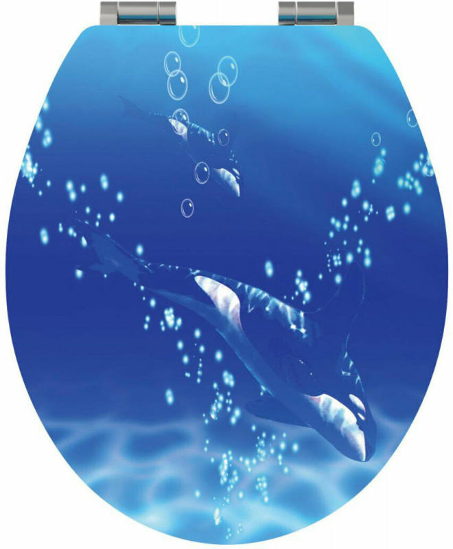 WC-Sitz, 3D-Orca-Dekor