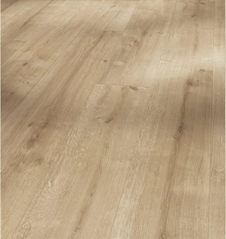 Laminatboden „Basic 200“, Eiche geschliffen, Seidenmatte Struktur, 19,4x128,5 cm