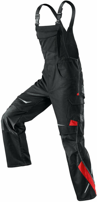 Berufslatzhose „Pulsschlag“, schwarz-rot, Gr.48 schwarz | 48
