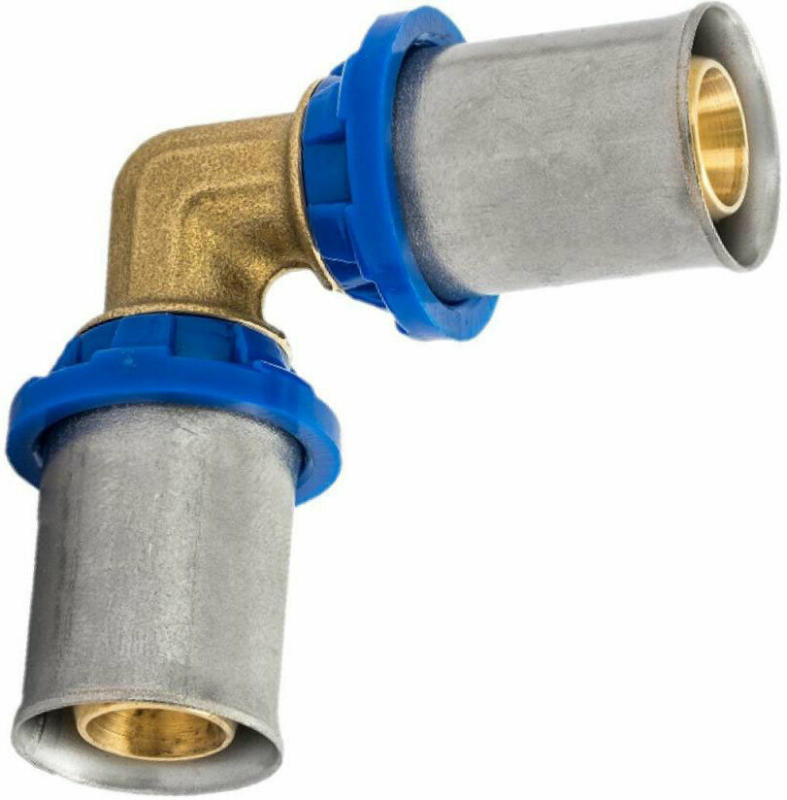Verbindungswinkel 90°, Pressfitting für Mehrschicht-Verbundrohr, 20 mm 20 mm