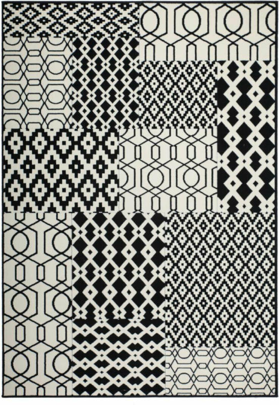 Kurzflorteppich „Lina 300“ Multi/Schwarz, 120x170cm 120x170 cm