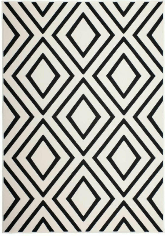 Kurzflorteppich „Lina 500“ Elfenbein/Schwarz, 120x170cm 120x170 cm