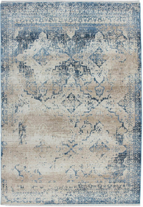 Kurzflorteppich „Antigua 500“, creme/blau 160x230 cm