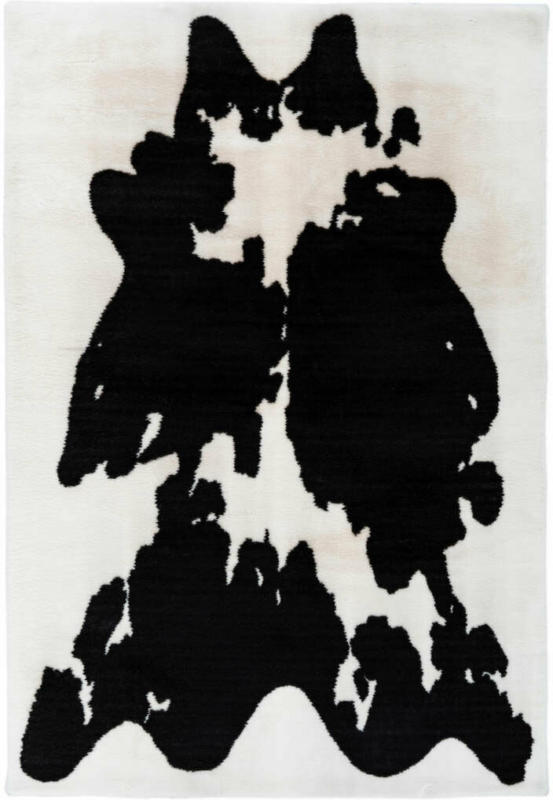 Hochflorteppich „Rabbit Animal 500“, schwarz/weiß 120x160 cm